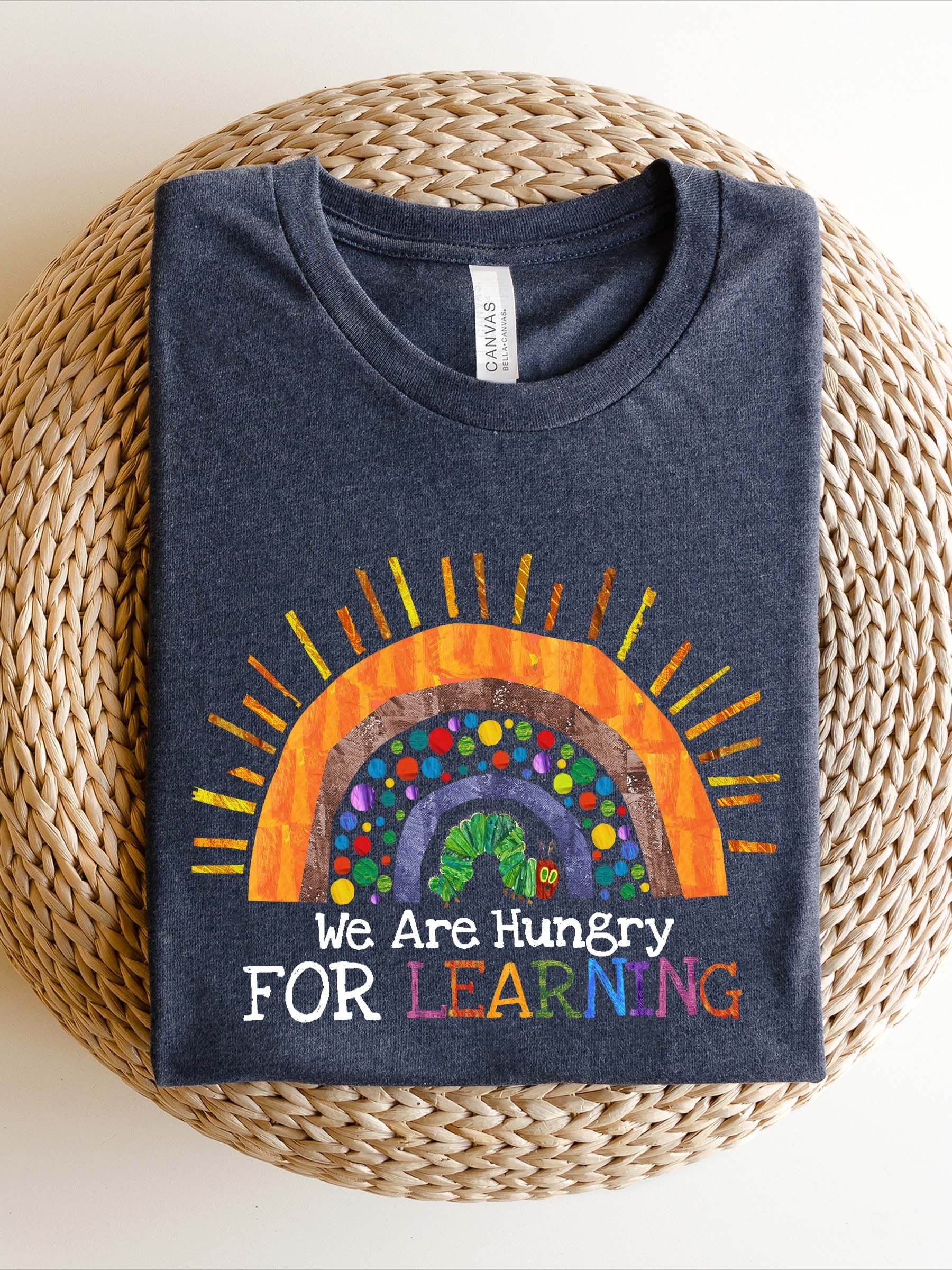 Women's We Are Hungry For Learning Printed Casual T-shirt