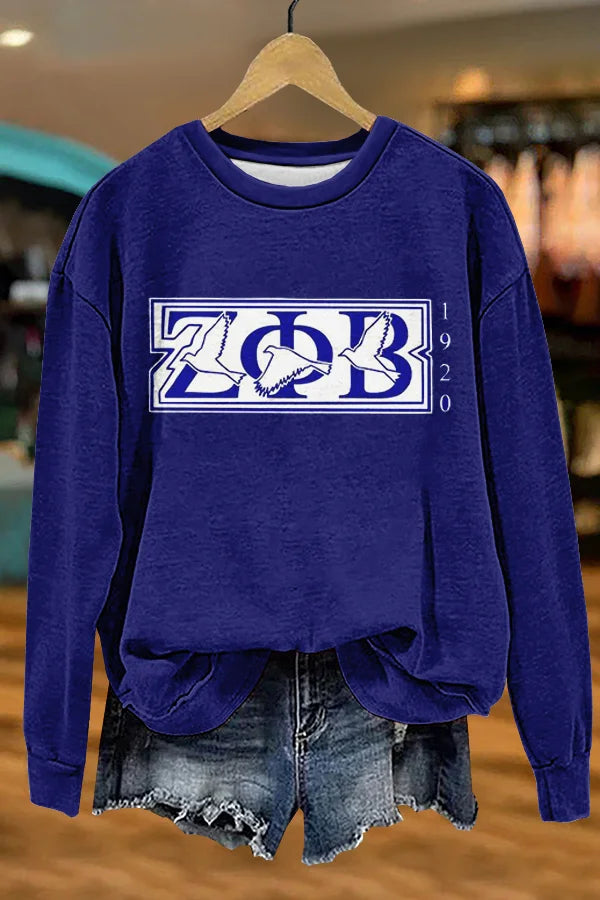 Women's Zeta Phi Beta Print Long Sleeve Sweatshirt