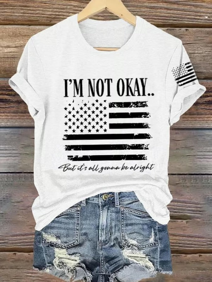 T-Shirt mit „I Am Not Okay“-Print für Damen