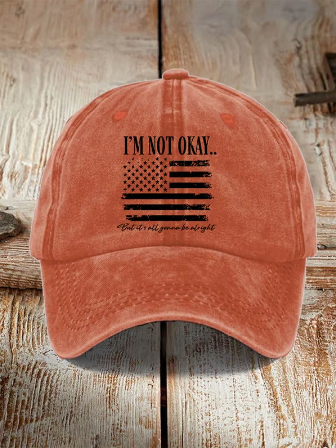 Unisex Distressed Country Music I‘m Not Okay Printed Hat