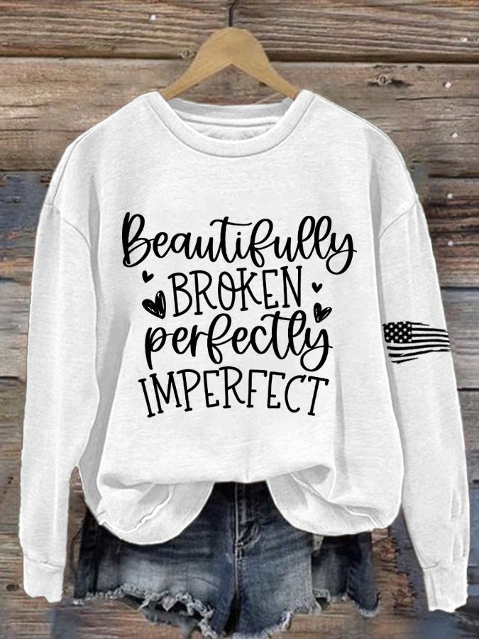 Women's Country Music Print Crew Neck Sweatshirt