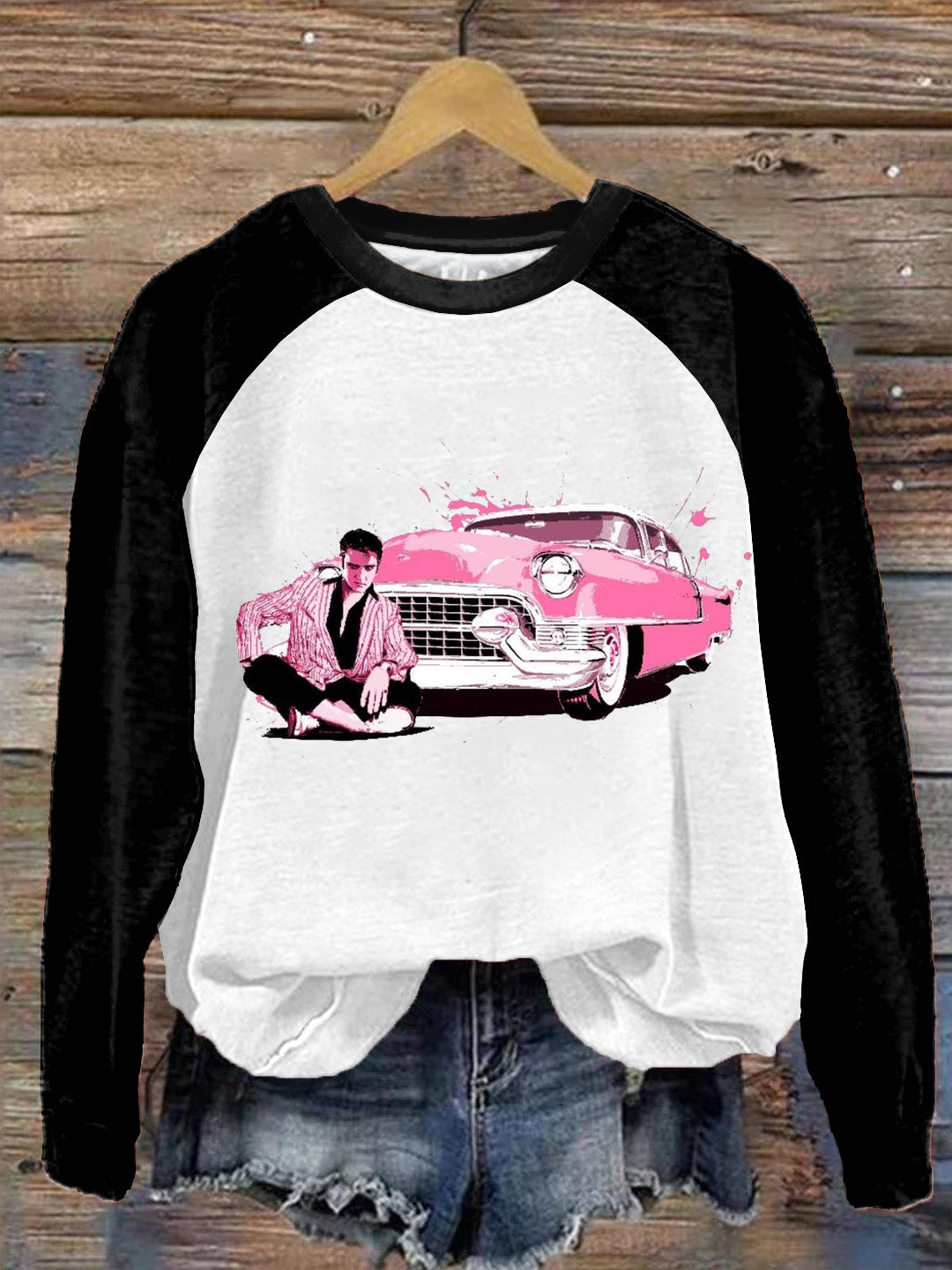 Women's Vintage Music Crew Neck Sweatshirt