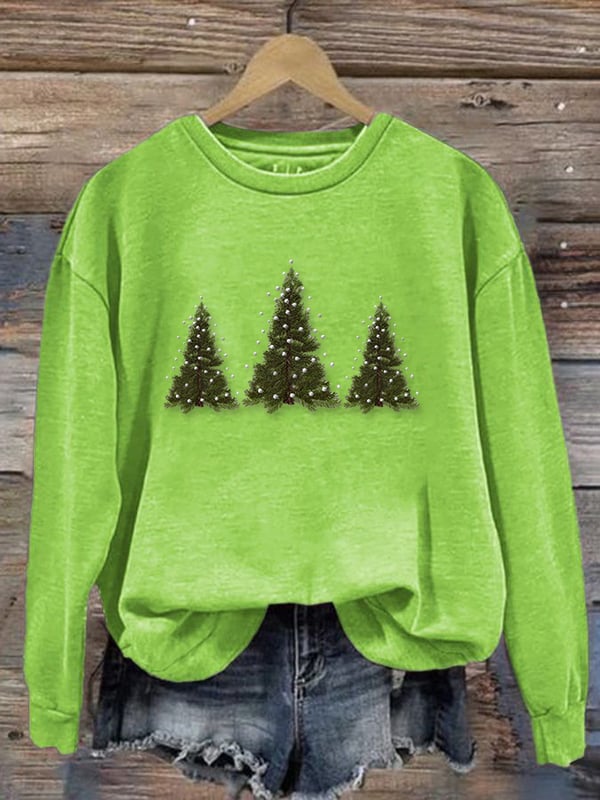 Women's Christmas Tree Print Sweatshirt