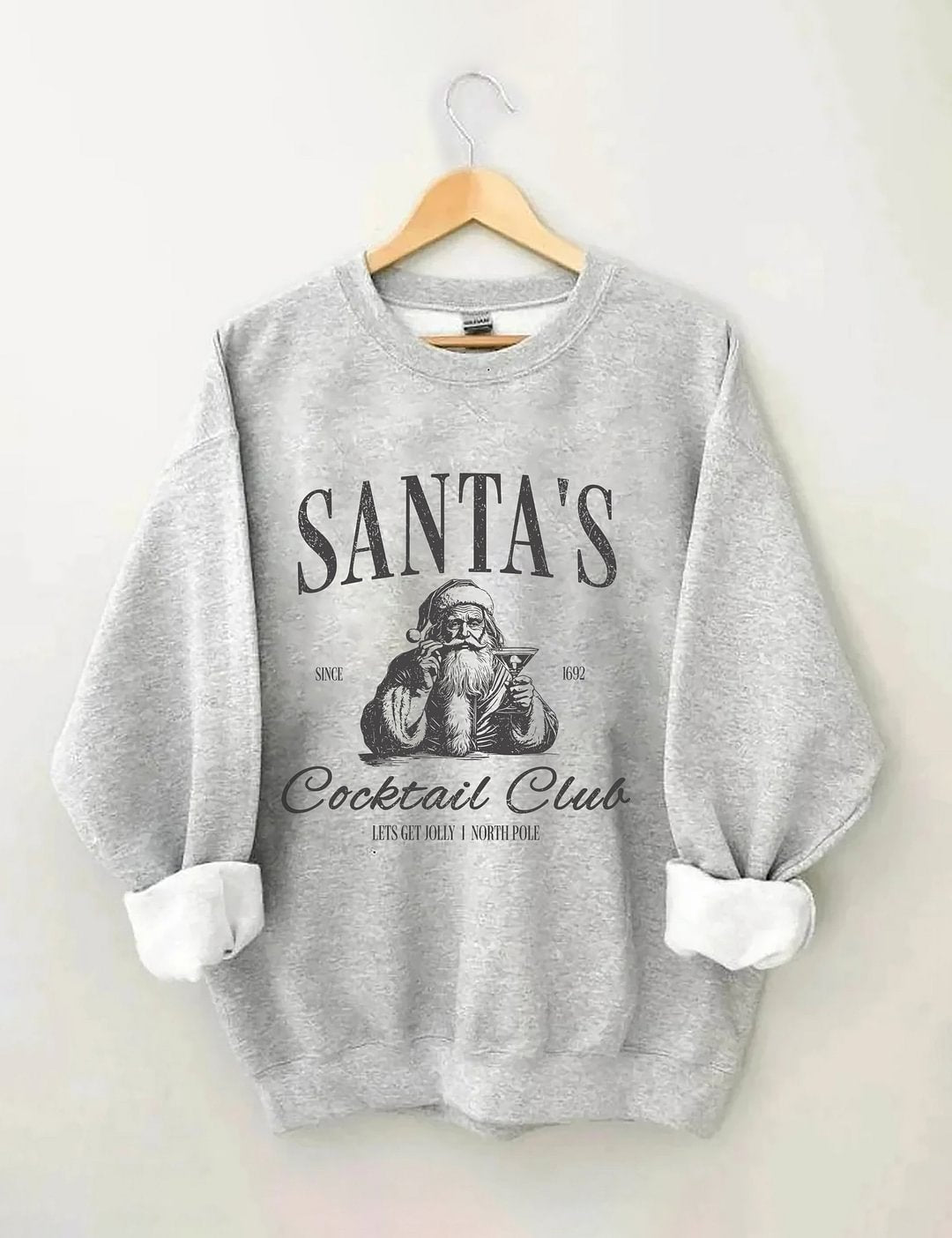 Santas Cocktail Club Christmas Sweatshirt