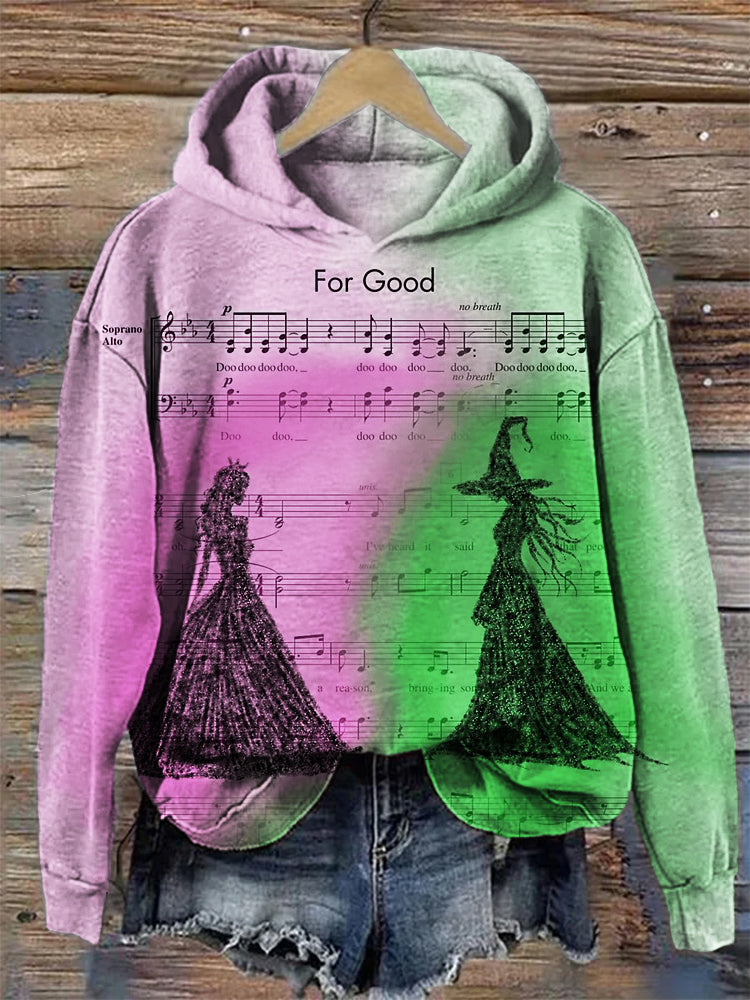 Women's For Good Music Print Hoodie