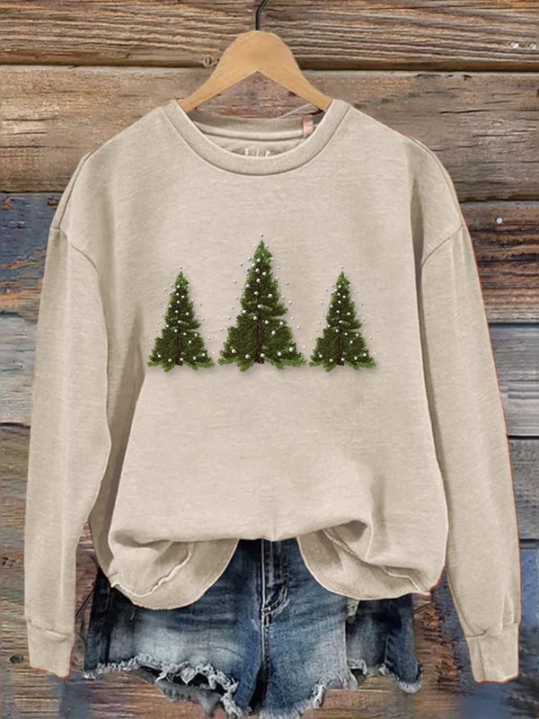 Women's Christmas Tree Print Sweatshirt