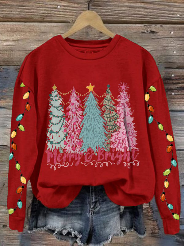 Women's Christmas Tree Print Sweatshirt