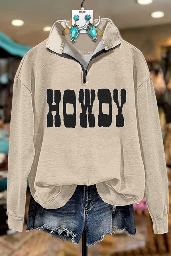 Women's Western Howdy Zipper Sweatshirt