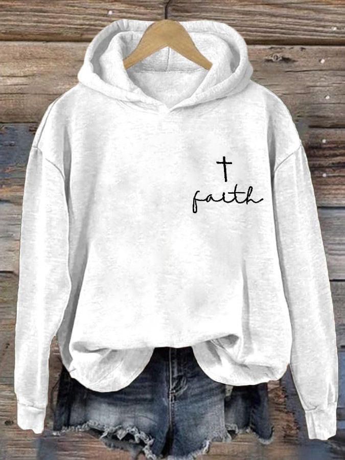 Faith Print Casual Sweatshirt