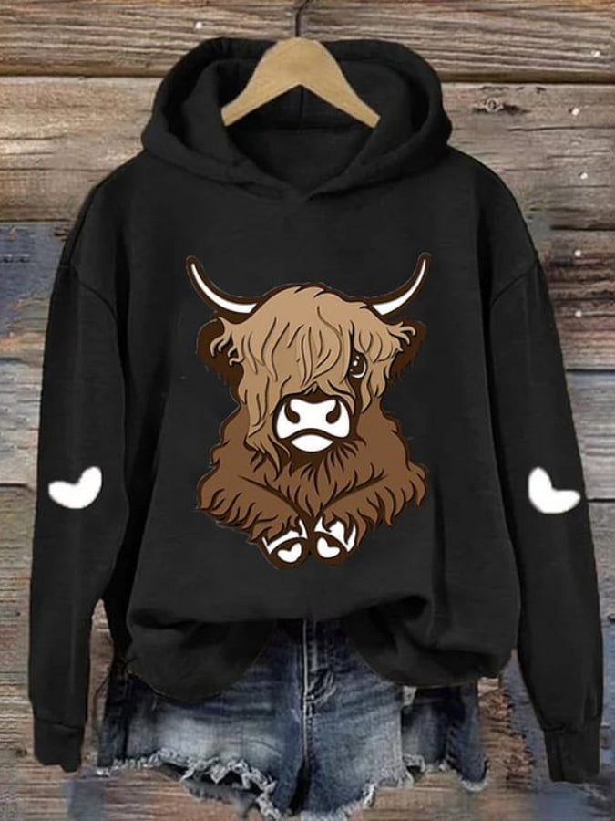 Women's Cool Highland Cow Vintage Hoodie