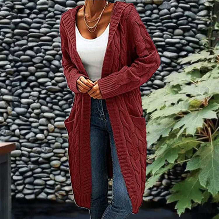 Women's Solid  Long Sleeve Cardigan