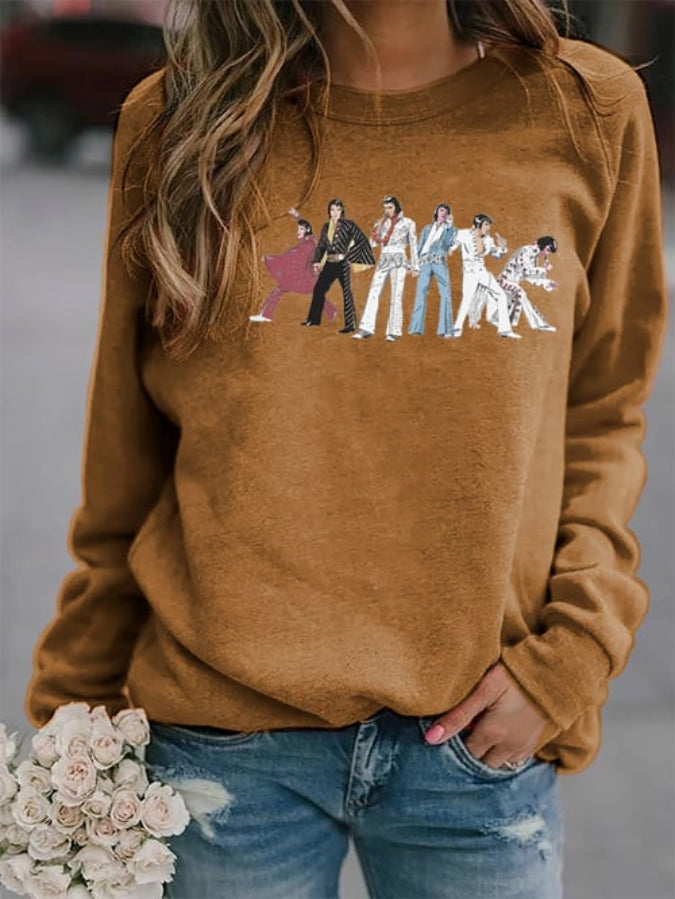 Women's Vintage Print Fan Commemorative Sweatshirt