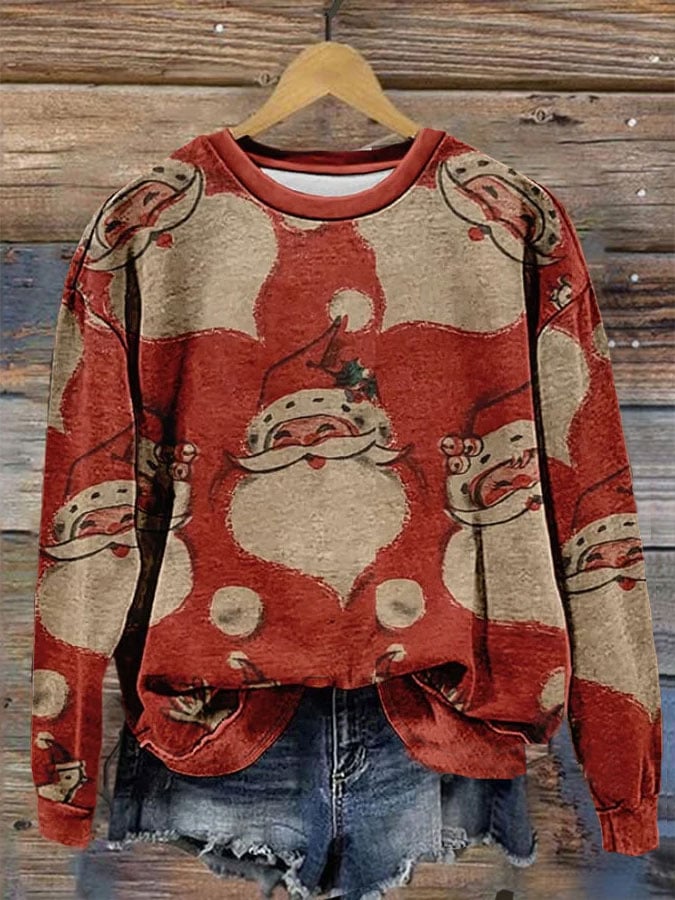 Women's Merry Christmas Santa Printed Sweatshirt