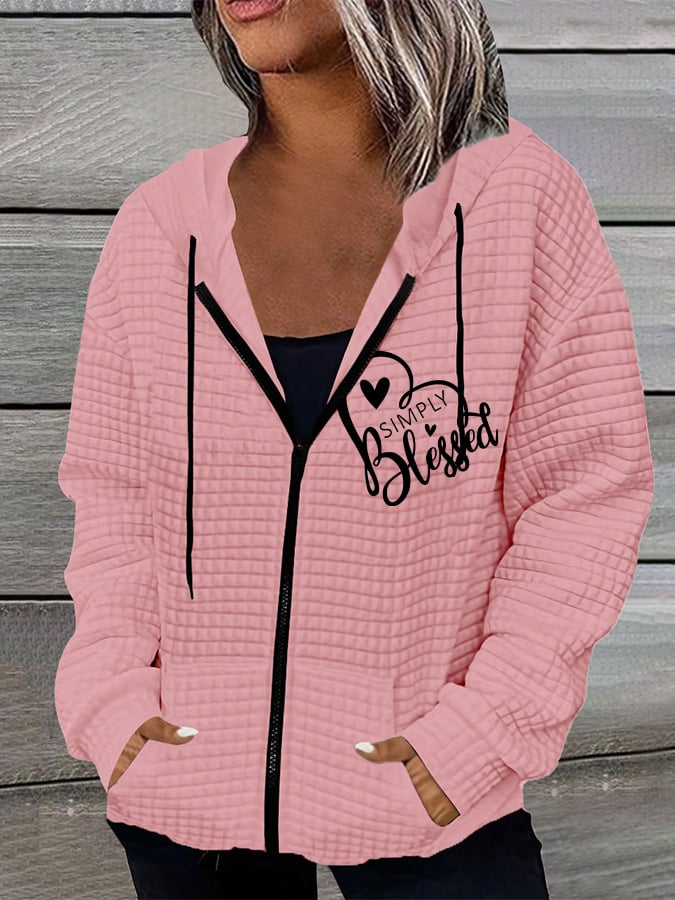 Women's Simply Blessed Relaxed Waffle Hoodie