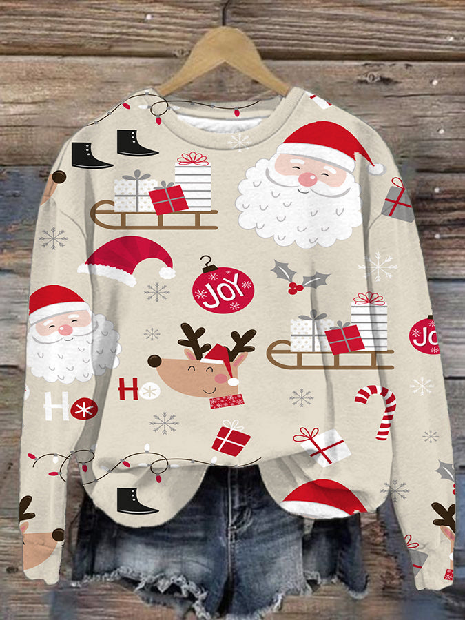 Women's Christmas Santa Claus Print Sweatshirt