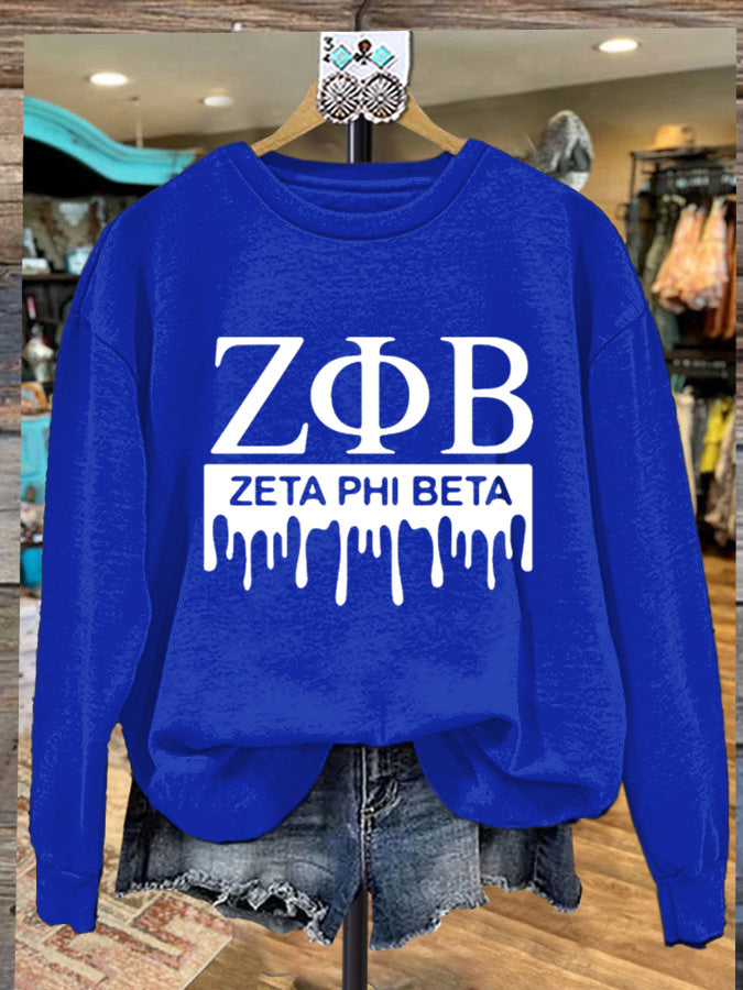 Women's Zeta Phi Beta Print Long Sleeve Sweatshirt