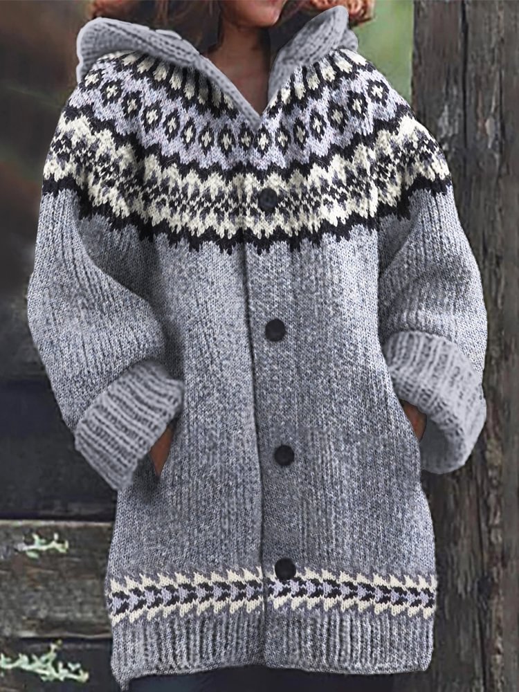 Classic Women's Iceland Style Sweater Cardigan