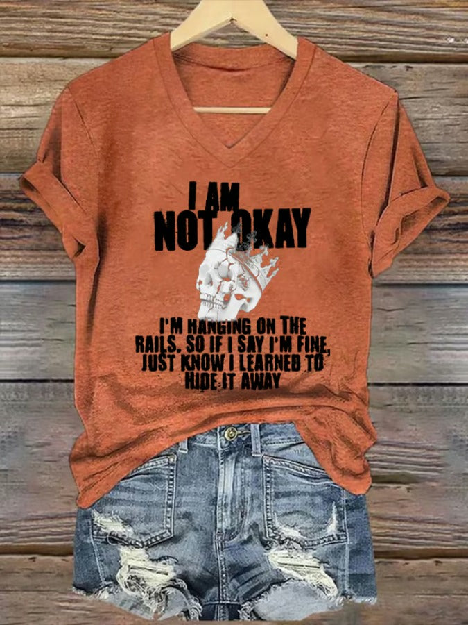 Women's Country Music I Am Not Okay Print T-Shirt