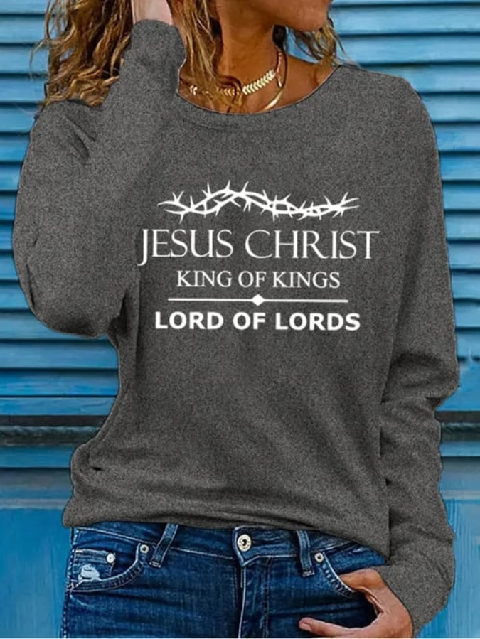 Women's Jesus Christ King Of Kings Lord Of Lords Print Casual T-Shirt