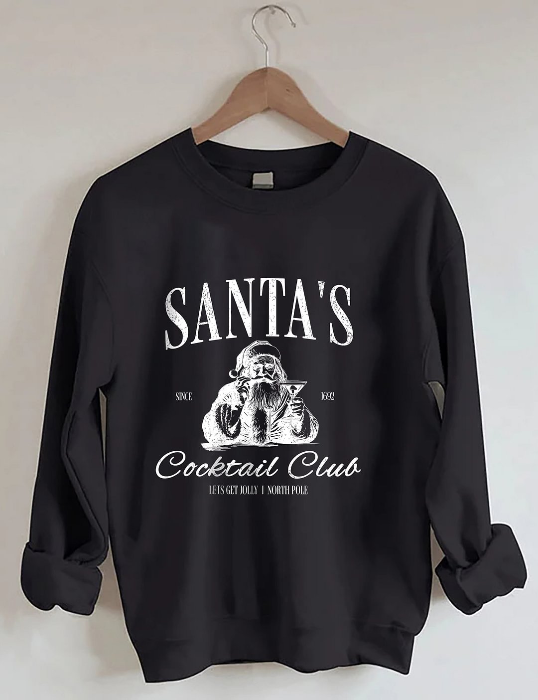 Santas Cocktail Club Christmas Sweatshirt