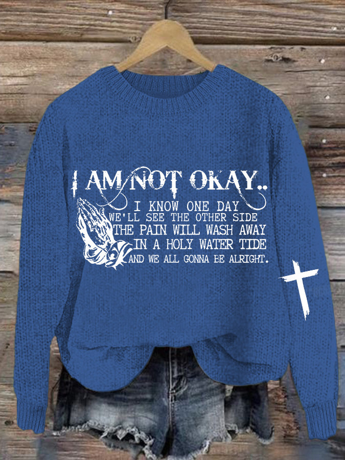 Women's I’m Not Okay Cozy Knit Sweater