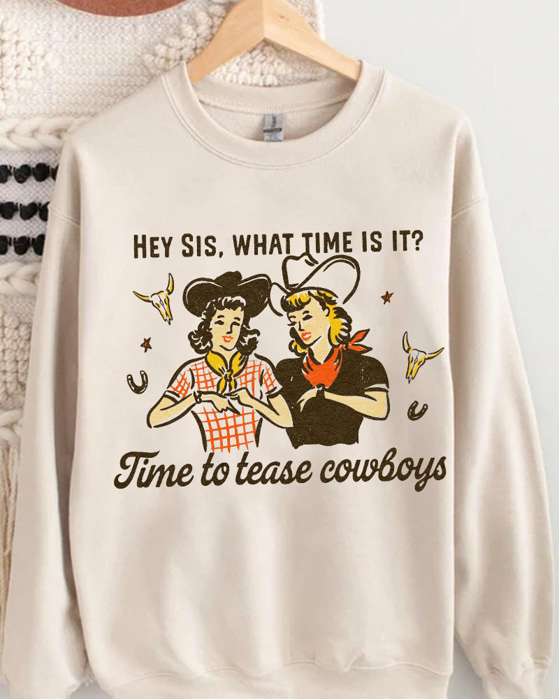 Women's Western Style Print Sweatshirt