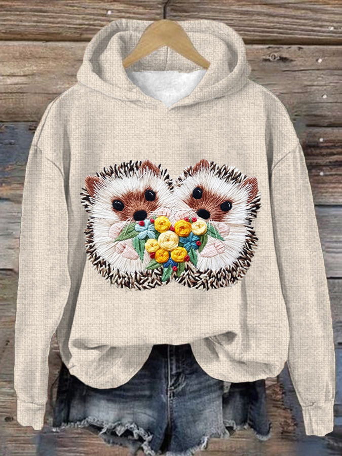 Women's Cute Animal Printed Long Sleeve Hoodie