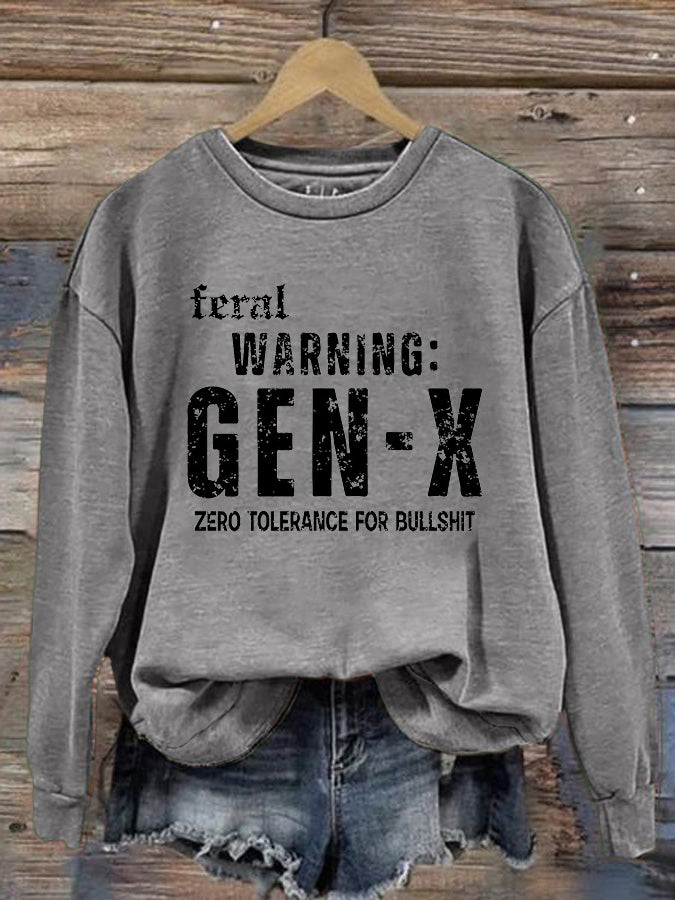 Lässiges Rundhals-Sweatshirt mit Gen X-Print für Damen