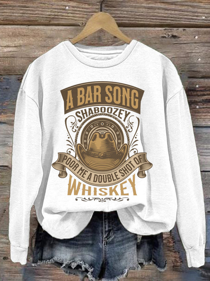 Women's A Bar Song Country Music Print Sweatshirt