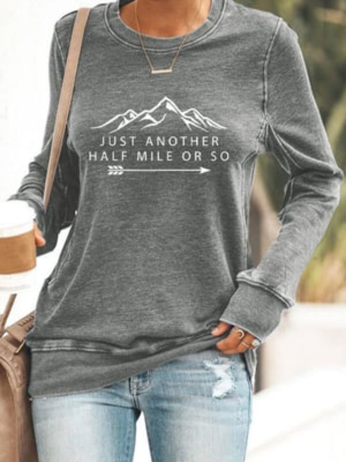 Women's Just Another Half Mile Or So Hiking Print Sweatshirt