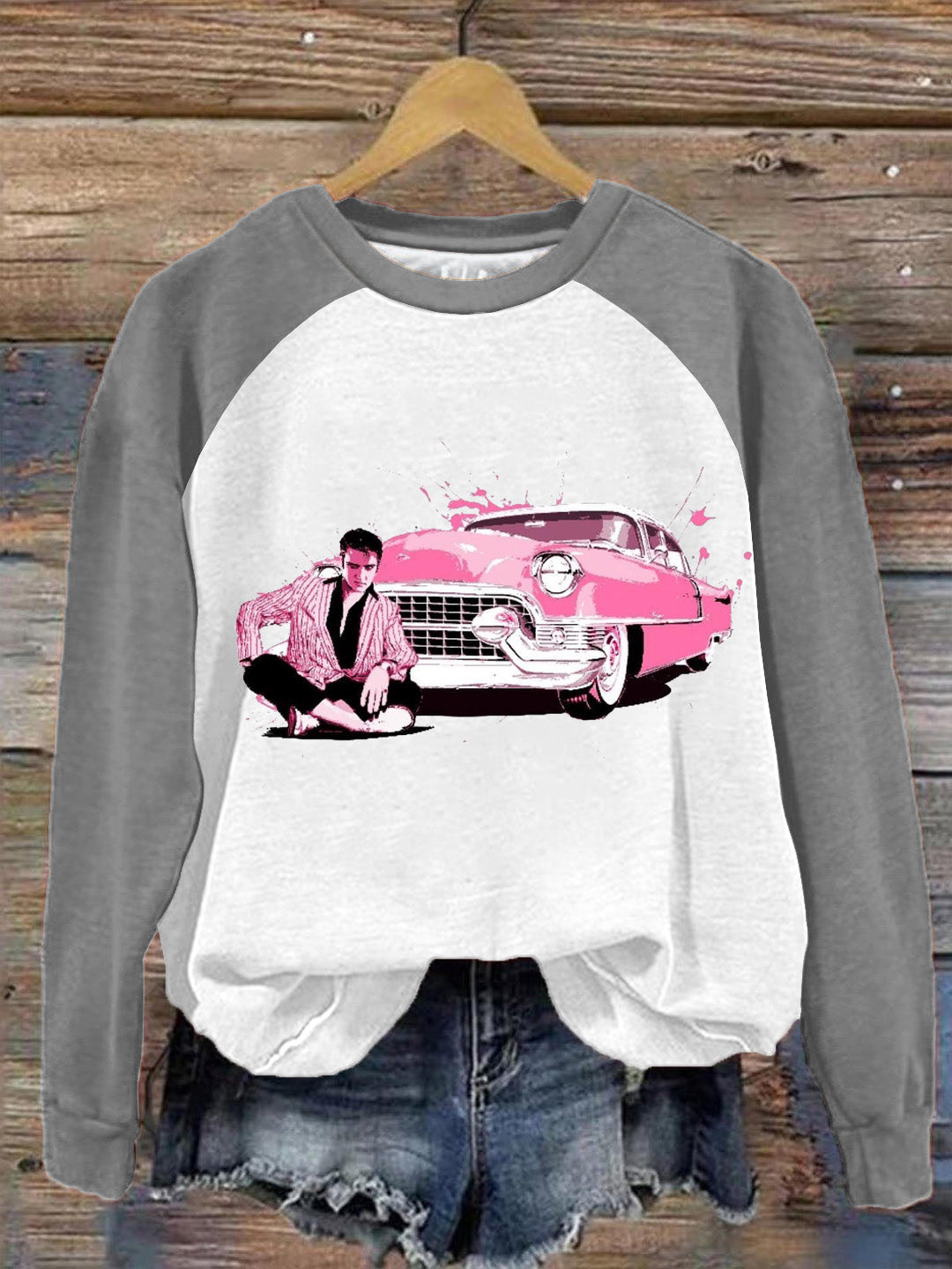 Women's Vintage Music Crew Neck Sweatshirt