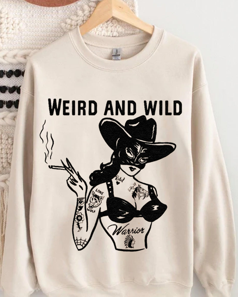 Women's Western Style Print Sweatshirt