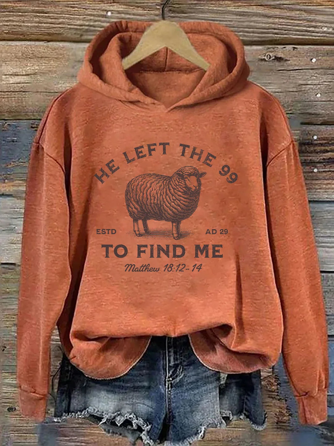 Women's He Left The 99 To Find Me Printed Casual Hoodie