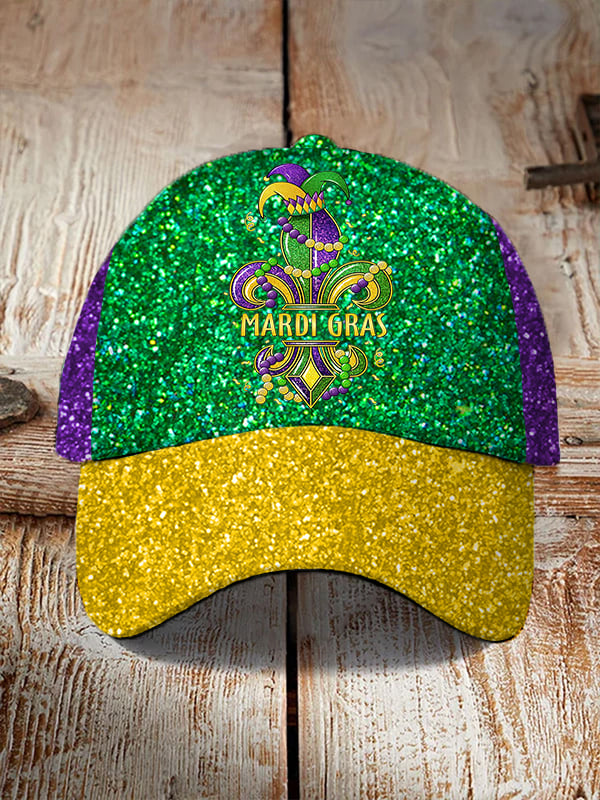 Unisex Shiny Mardi Gras Fleur De Lis Print Hat