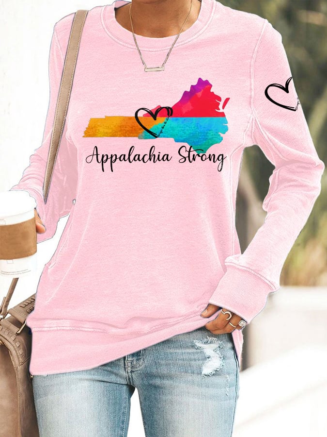 Retro Appalachia Strong Hurricane Helene Print Sweatshirt