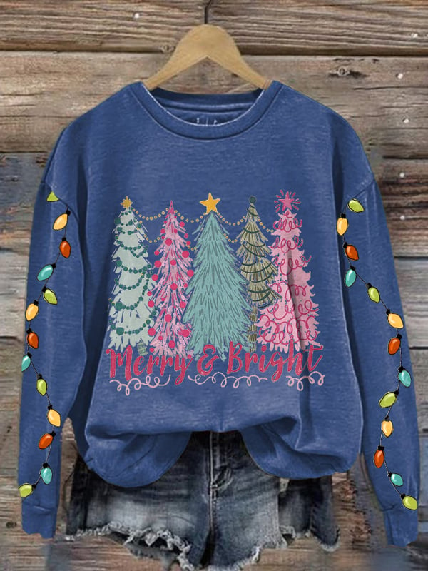 Women's Christmas Tree Print Sweatshirt