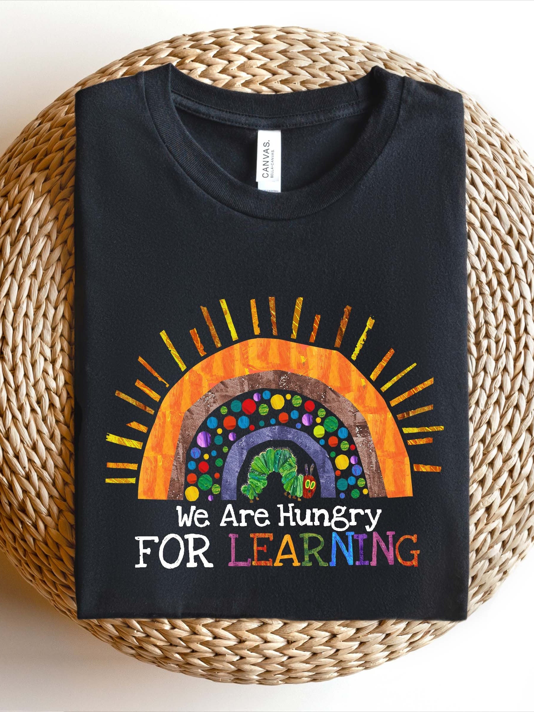 Women's We Are Hungry For Learning Printed Casual T-shirt