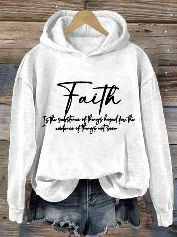 Kapuzenpullover mit Faith-Print für Damen