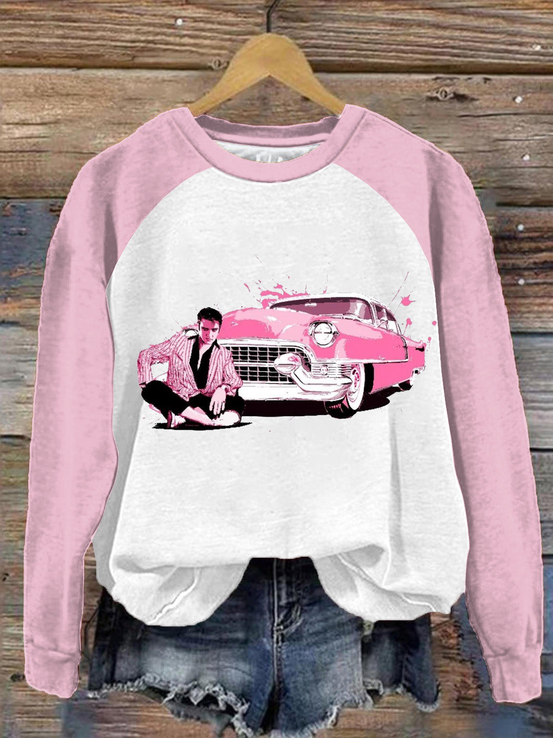 Women's Vintage Music Crew Neck Sweatshirt