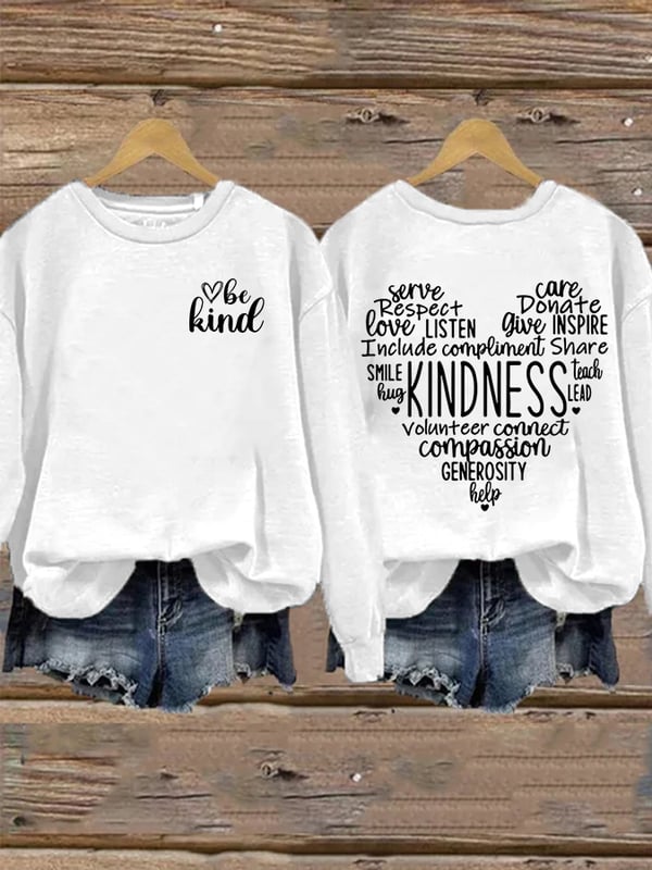 Women's Be Kind Print Casual Sweatshirt