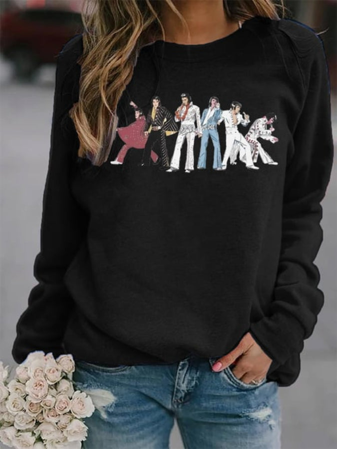 Women's Vintage Print Fan Commemorative Sweatshirt