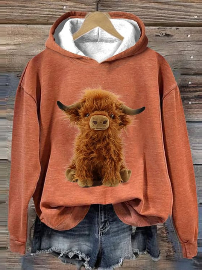 Women's Cool Highland Cow Vintage Hoodie