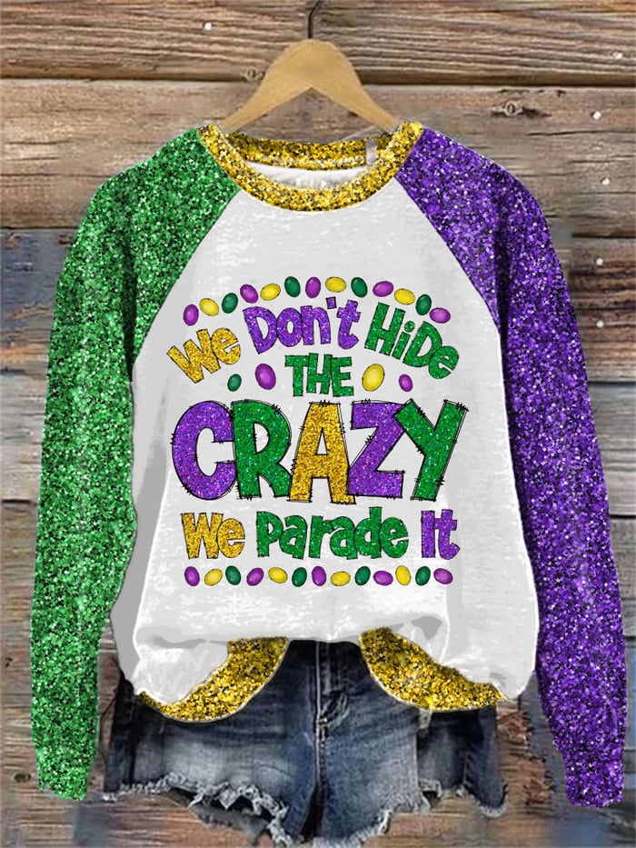 Women's Mardi Gras Louisiana Carnival Raglan Sleeve Sweatshirt