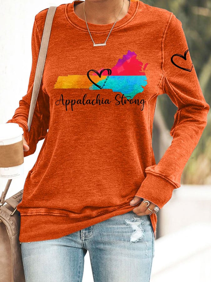 Retro Appalachia Strong Hurricane Helene Print Sweatshirt