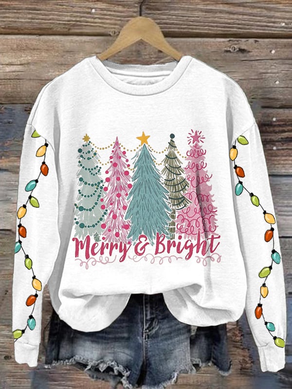 Women's Christmas Tree Print Sweatshirt