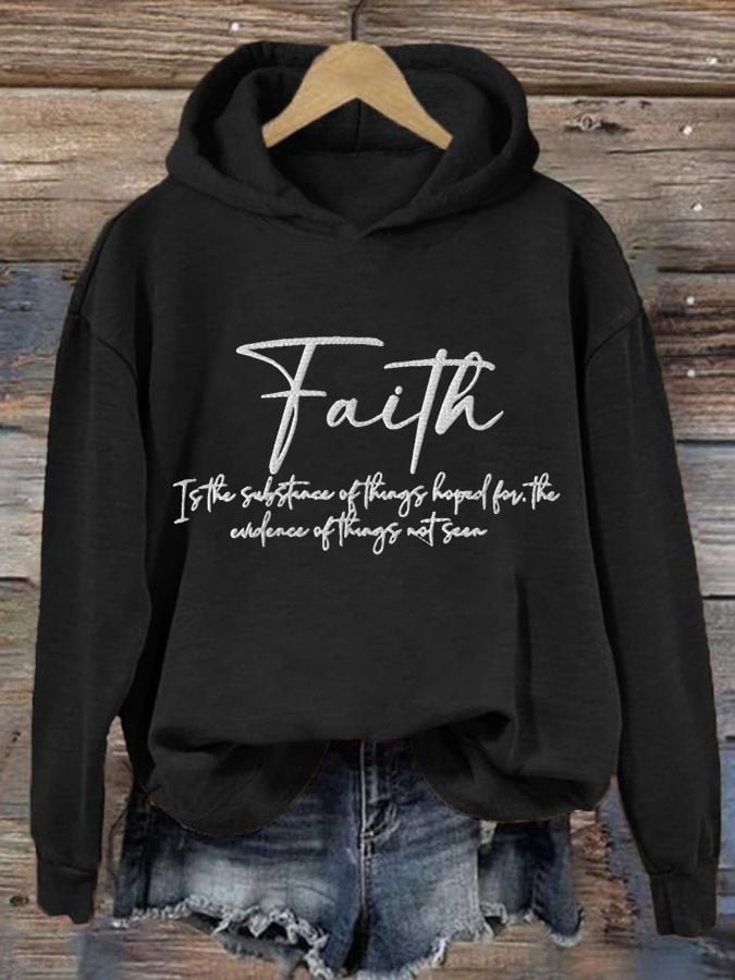 Women'S Faith Print Hoodie