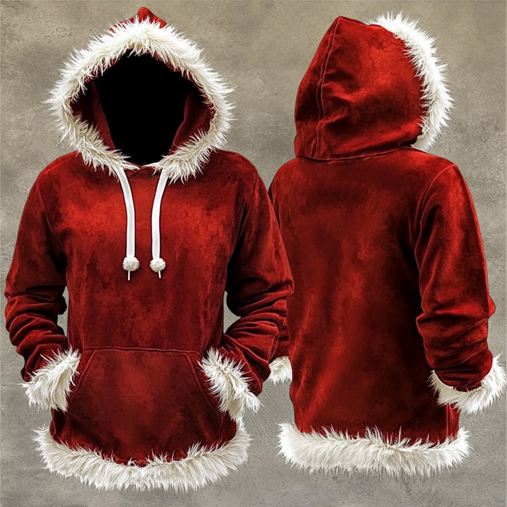 Damen Vintage Weihnachtspelz Hoodie