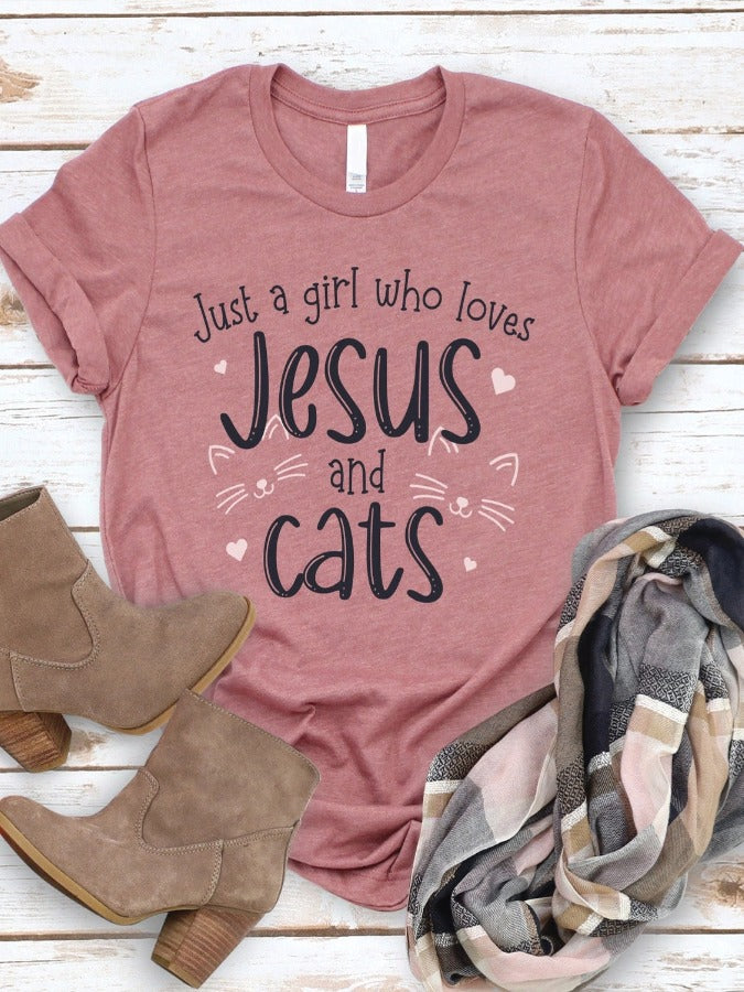 Women's Jesus and Cats Tee