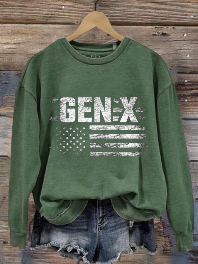 Lässiges Rundhals-Sweatshirt mit Gen X-Print für Damen