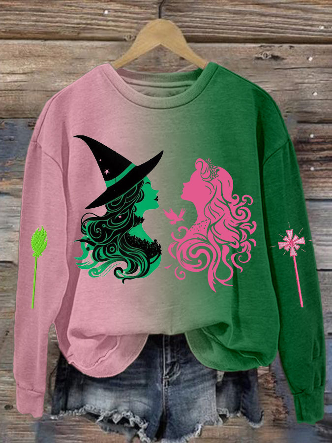 Women's Witch & Princess Glitter Gradient Sweatshirt